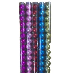 BOLA TUBO 6CM 9UN  PEROLIZADA SORTIDA